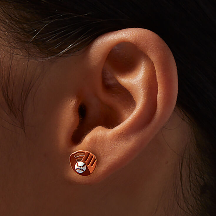Baseball, Mitt, &amp; Bat Stud Earrings - 3 Pack,