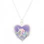 Unicorn Locket Pendant Necklace - Purple,