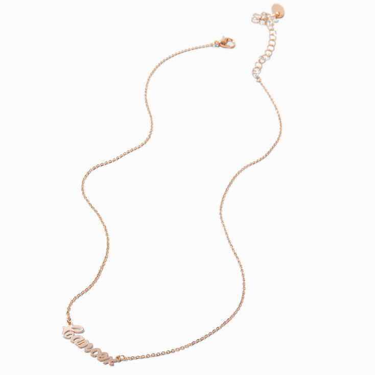 Gold-tone Script Zodiac Pendant Necklace - Cancer ,