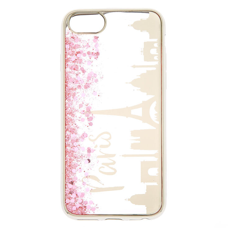 Pink Glitter Paris Phone Case - Fits iPhone 6/7/8/SE,