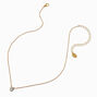 Gold-tone Cubic Zirconia Teardrop Pendant Necklace,
