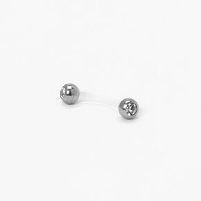 Silver Anti Tragus 16G Faux Crystal Curved Barbell,
