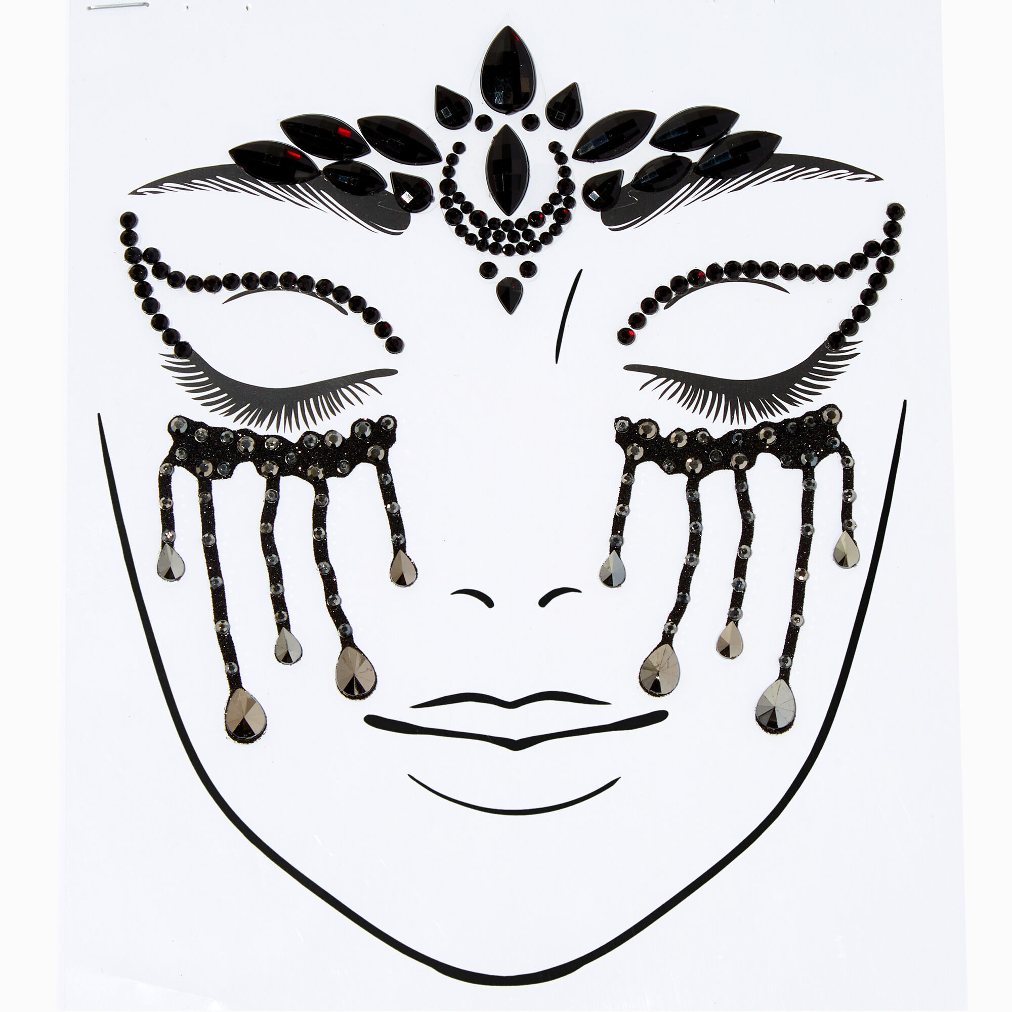 Autocollants pour le visage sang dégoulinant avec strass,