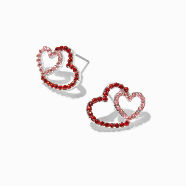 Two Hearts Stud Earrings,
