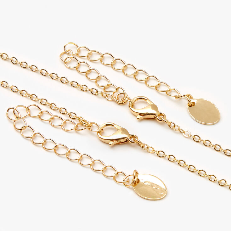 Best Friends Gold Ring Pendant Necklaces - 2 Pack,