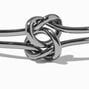 Hematite-tone Double Knot Cuff Bracelet,