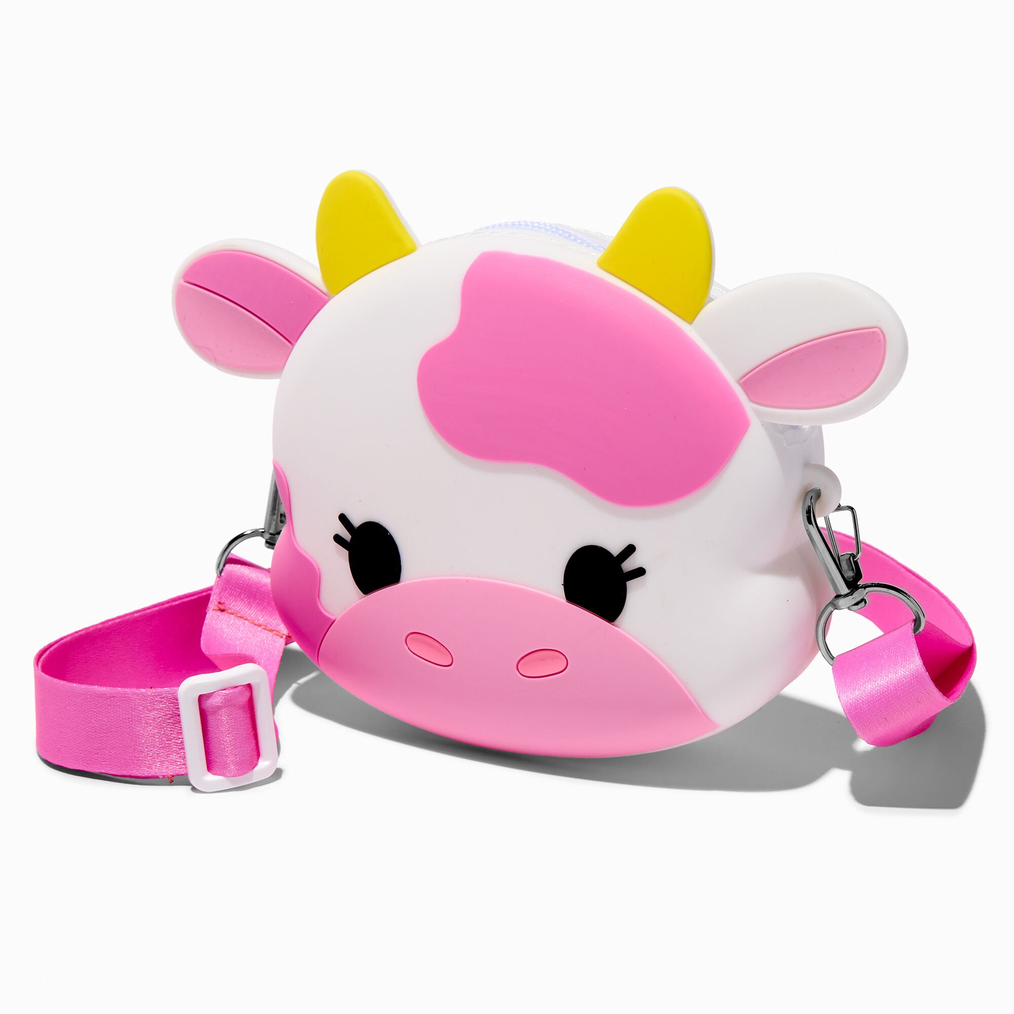 View Claires Club Cow Crossbody Bag Pink information