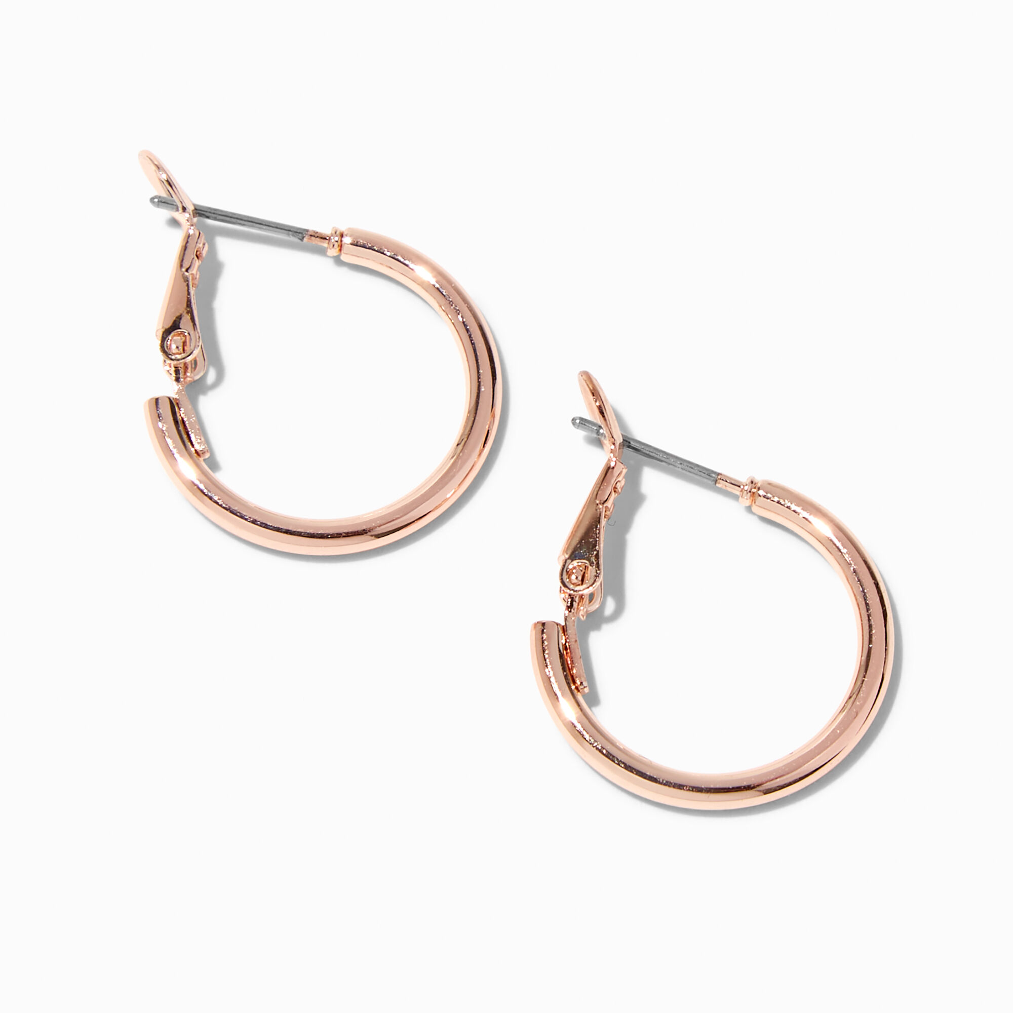 View Claires Rose 20MM Tube Hoop Earrings Gold information