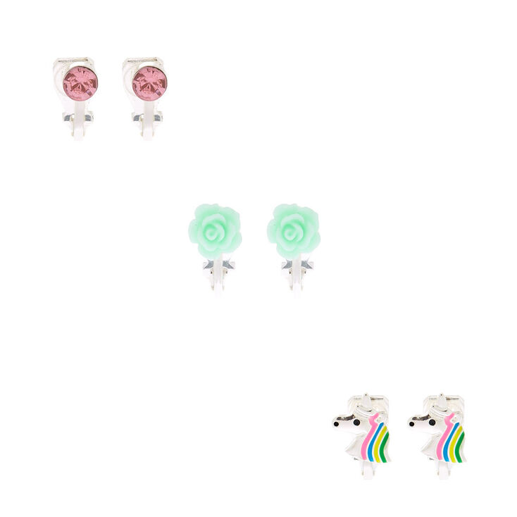 Spring Unicorn Clip On Earrings 3 Pack Claire S