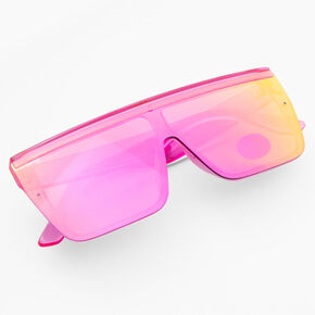 Neon Pink Shield Sunglasses,