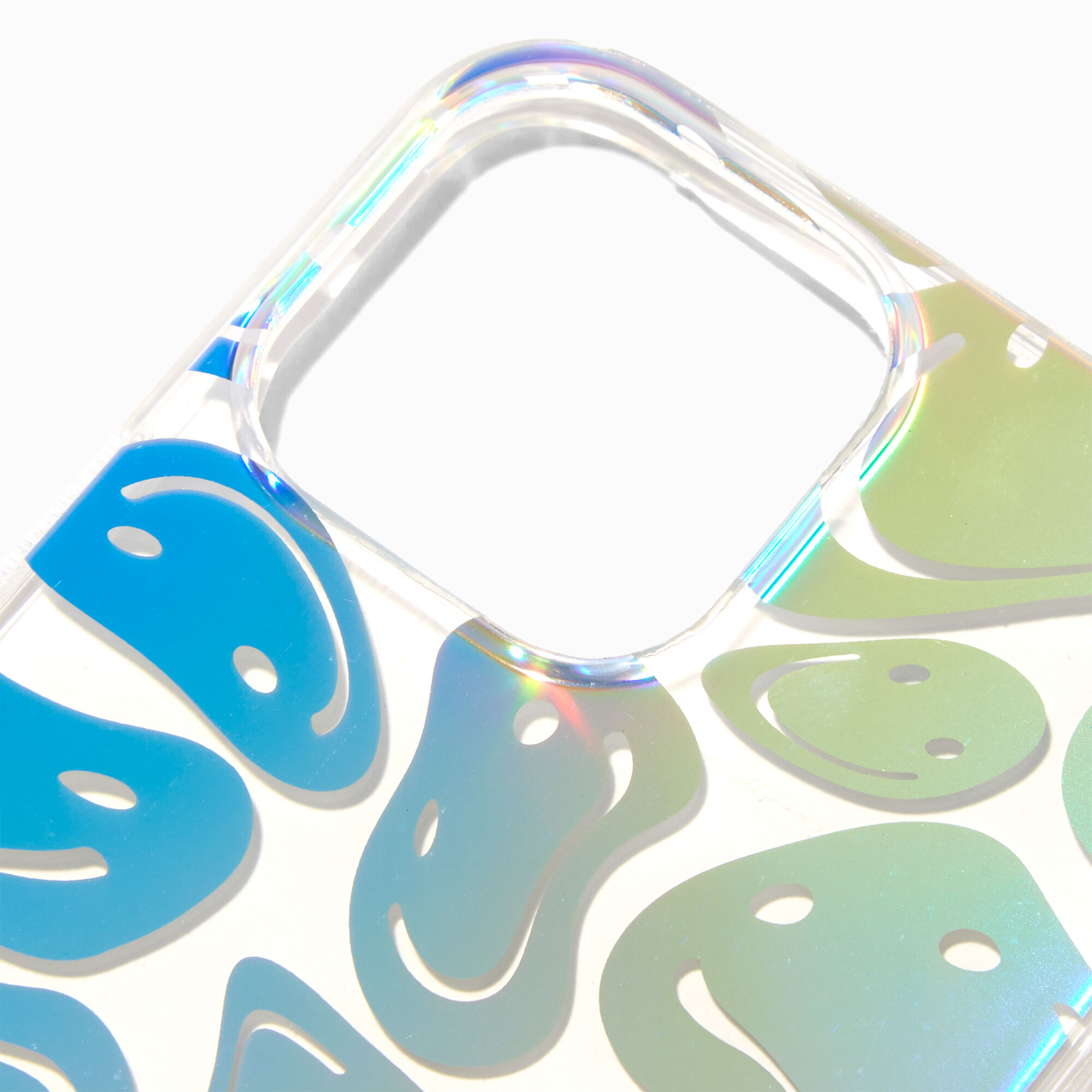 Holographic Happy Face Protective Phone Case - Fits iPhone® 13 Pro Max,