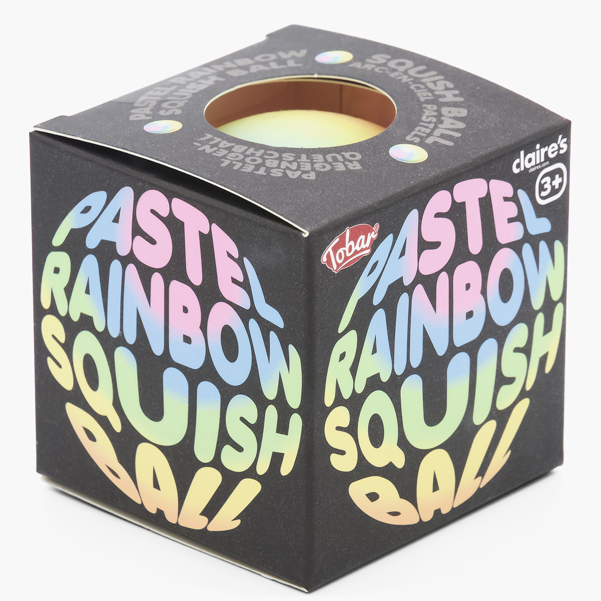 Claire's Jouet fidget boule anti-stress arc-en-ciel pastel