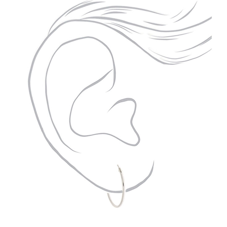 Sterling Silver 20MM Hinge Hoop Earrings,