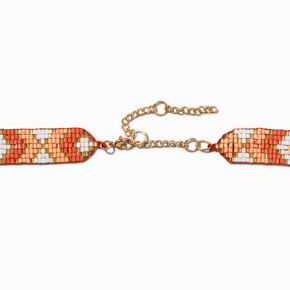 Orange Woven Boho Arrow Choker Necklace ,