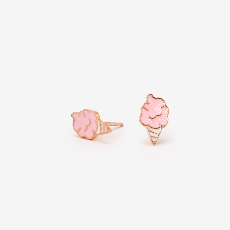 Pink Cotton Candy 18k Gold Plated Stud Earrings,