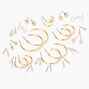 Gold Graduated Mixed Earrings - 20 Pack,
