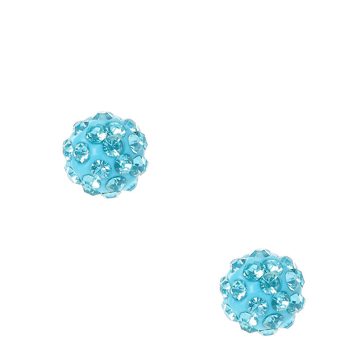 Clous d&#39;oreilles boule de feu bleue,