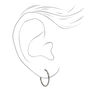 Silver Titanium 14MM Sleek Hoop Earrings,