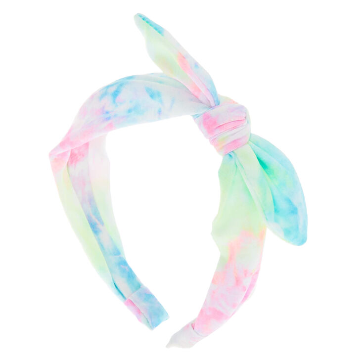 Serre-t&ecirc;te &agrave; n&oelig;ud nou&eacute; tie-dye pastel,