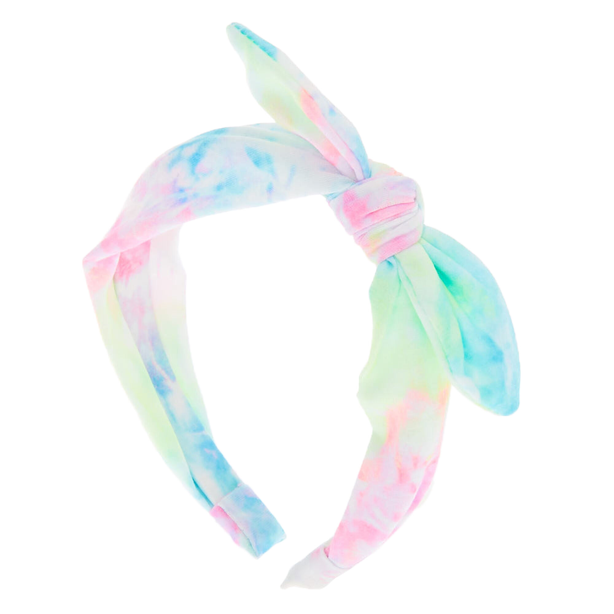 View Claires Pastel Tie Dye Knotted Bow Headband information