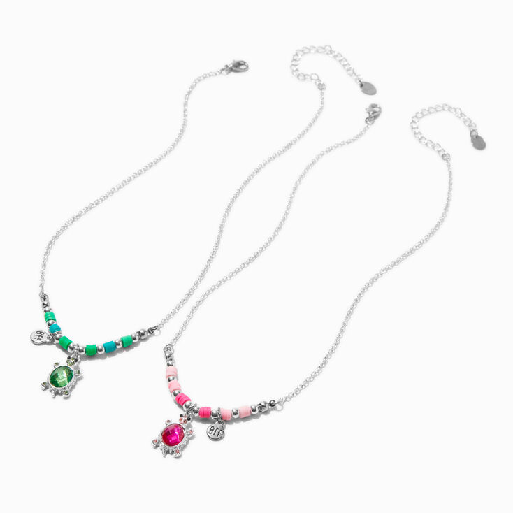 Best Friends Crystal Turtle Pendant Necklaces - 2 Pack,