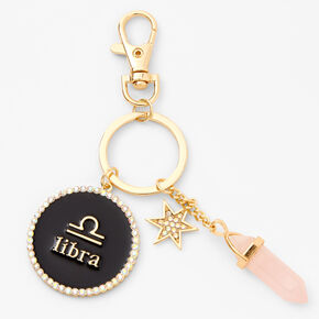 Gold Mystical Geml Zodiac Keychain - Libra,