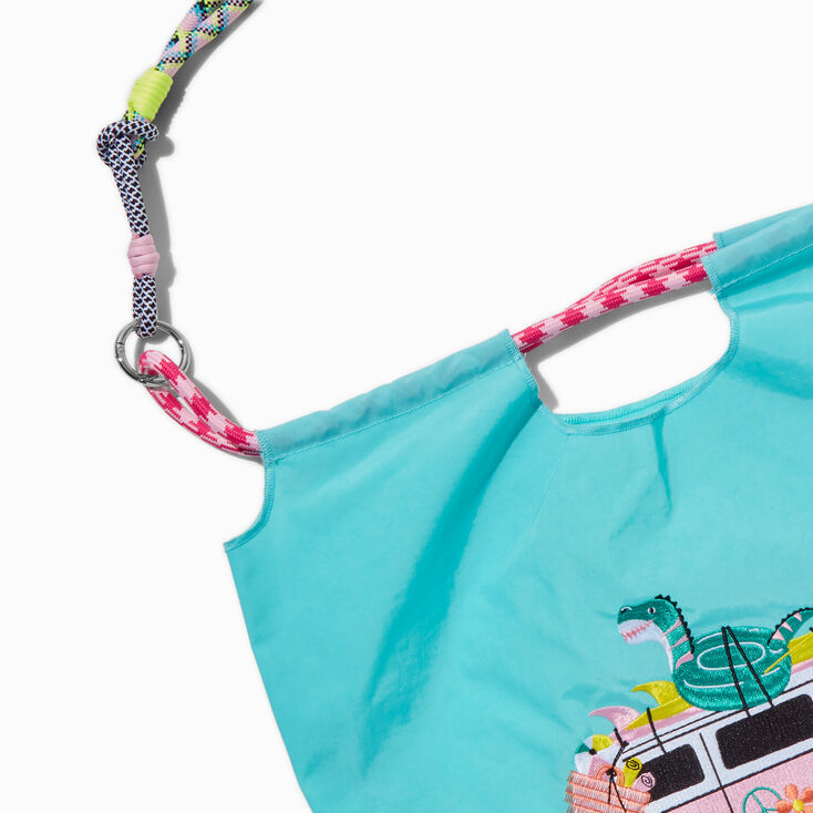 &quot;It&#39;s Beach Day&quot; Retro Van Teal Tote Bag,