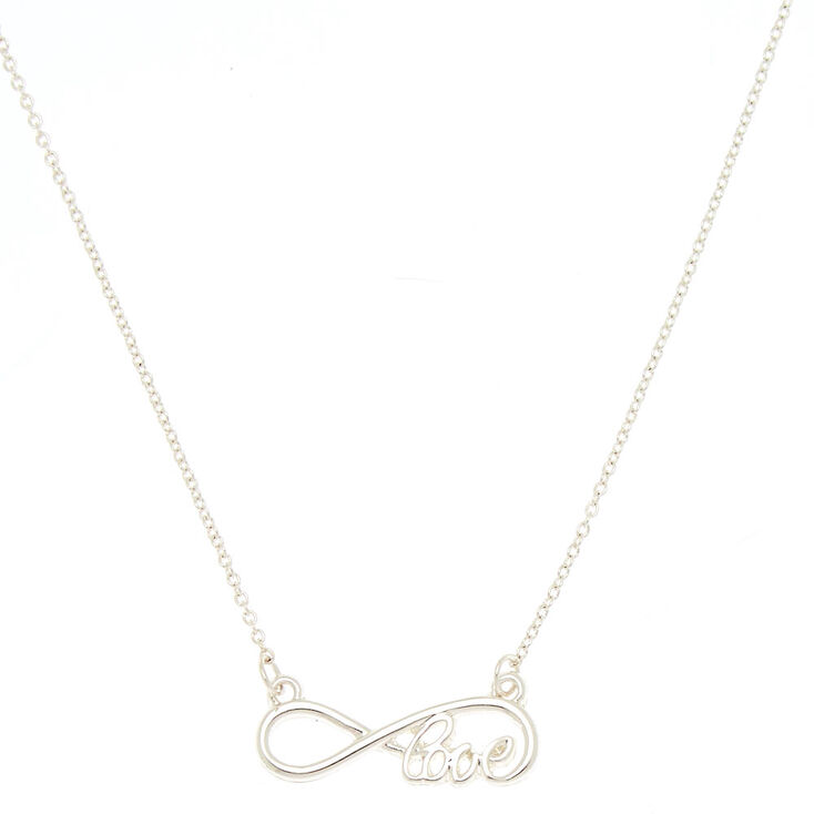 Silver Infinity Love Pendant Necklace,