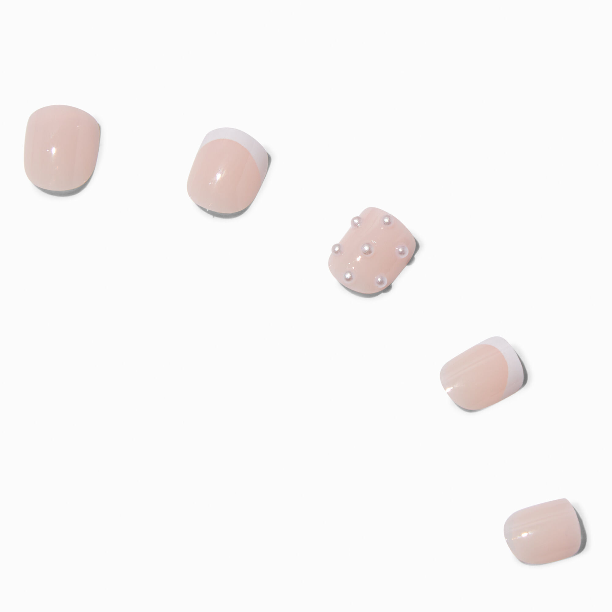 Faux ongles vegan autocollants perle d'imitation Claire's Club - Lot de 10,
