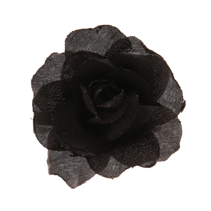 Small Flower Hair Clip - Black,