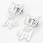 Silver Cat Ear Jacket Earrings,