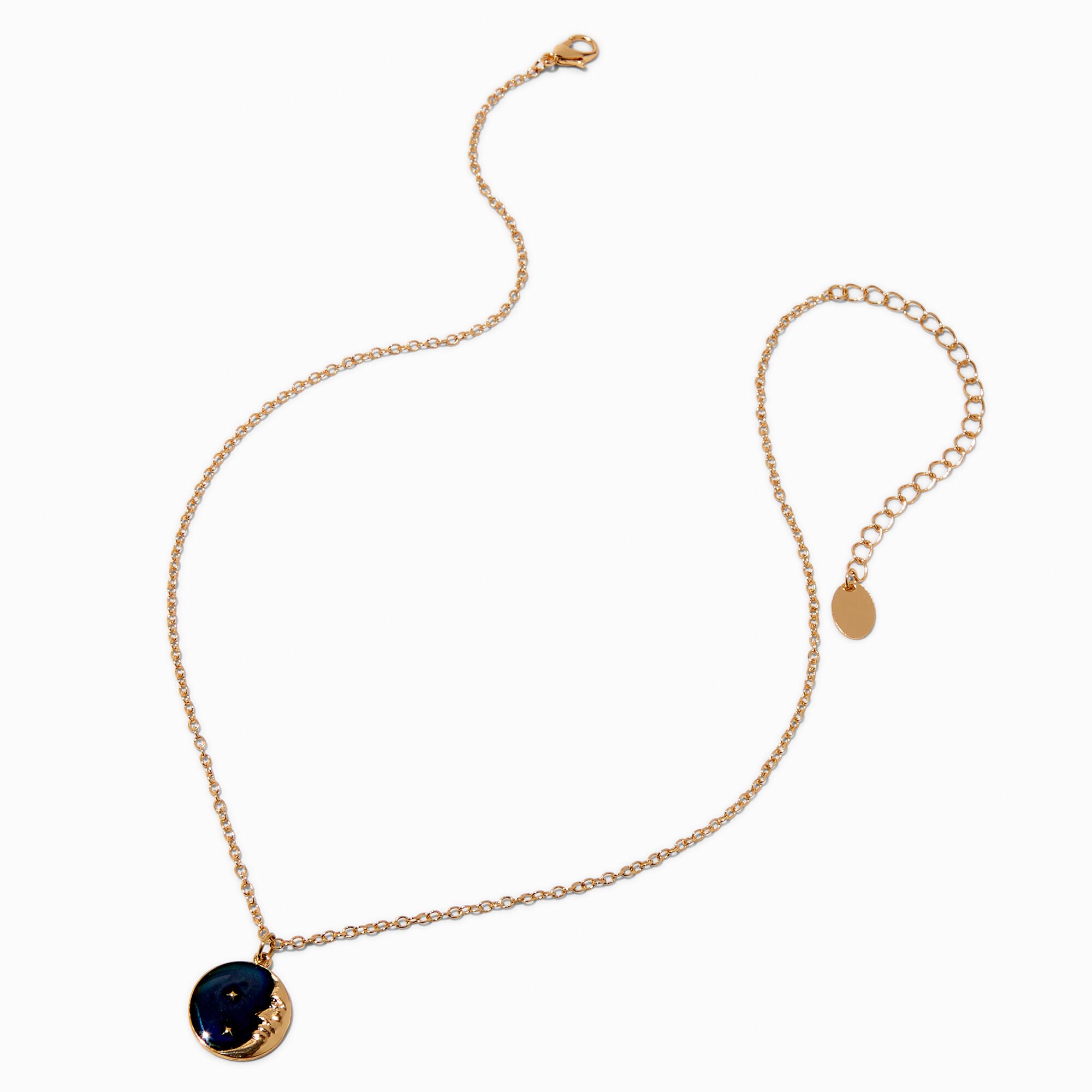 Mood Crescent Moon Pendant Necklace ,