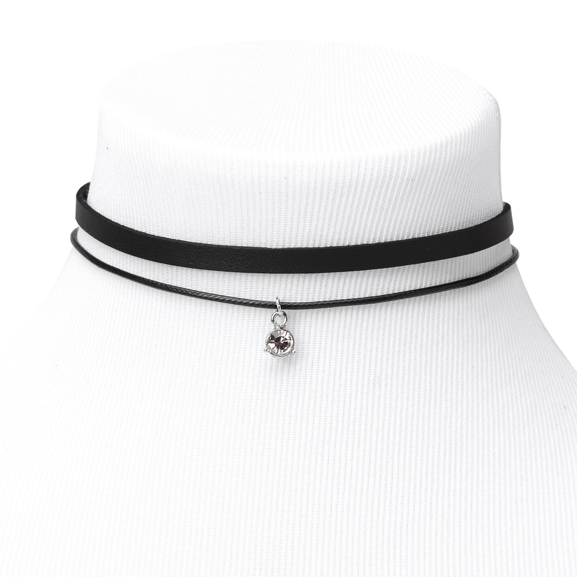 Silver Rhinestone Choker & Earring Set,