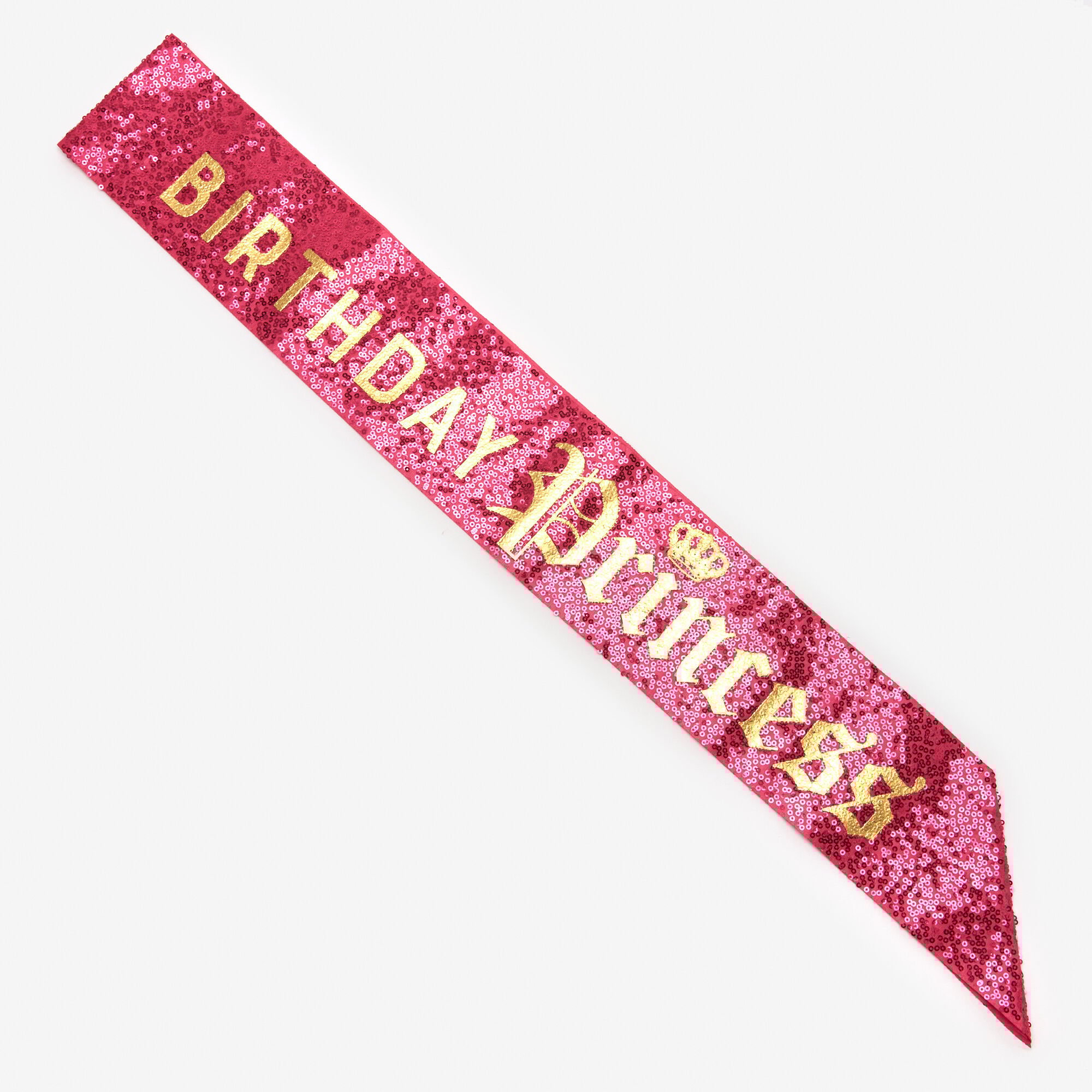 Écharpe anniversaire « Birthday Princess » sequins roses,