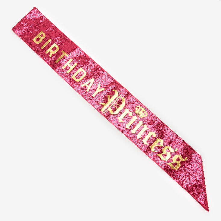 Pink Sequin Birthday Princess Sash,