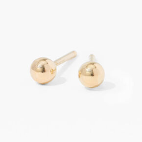 Kit de piercing pour les oreilles avec boucles d&rsquo;oreilles boule 3&nbsp;mm or jaune 18 carats avec lotion de soin,