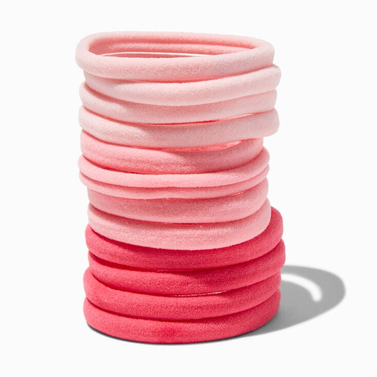 Tonal Pink Rolled Hair Ties - 12 Pack,