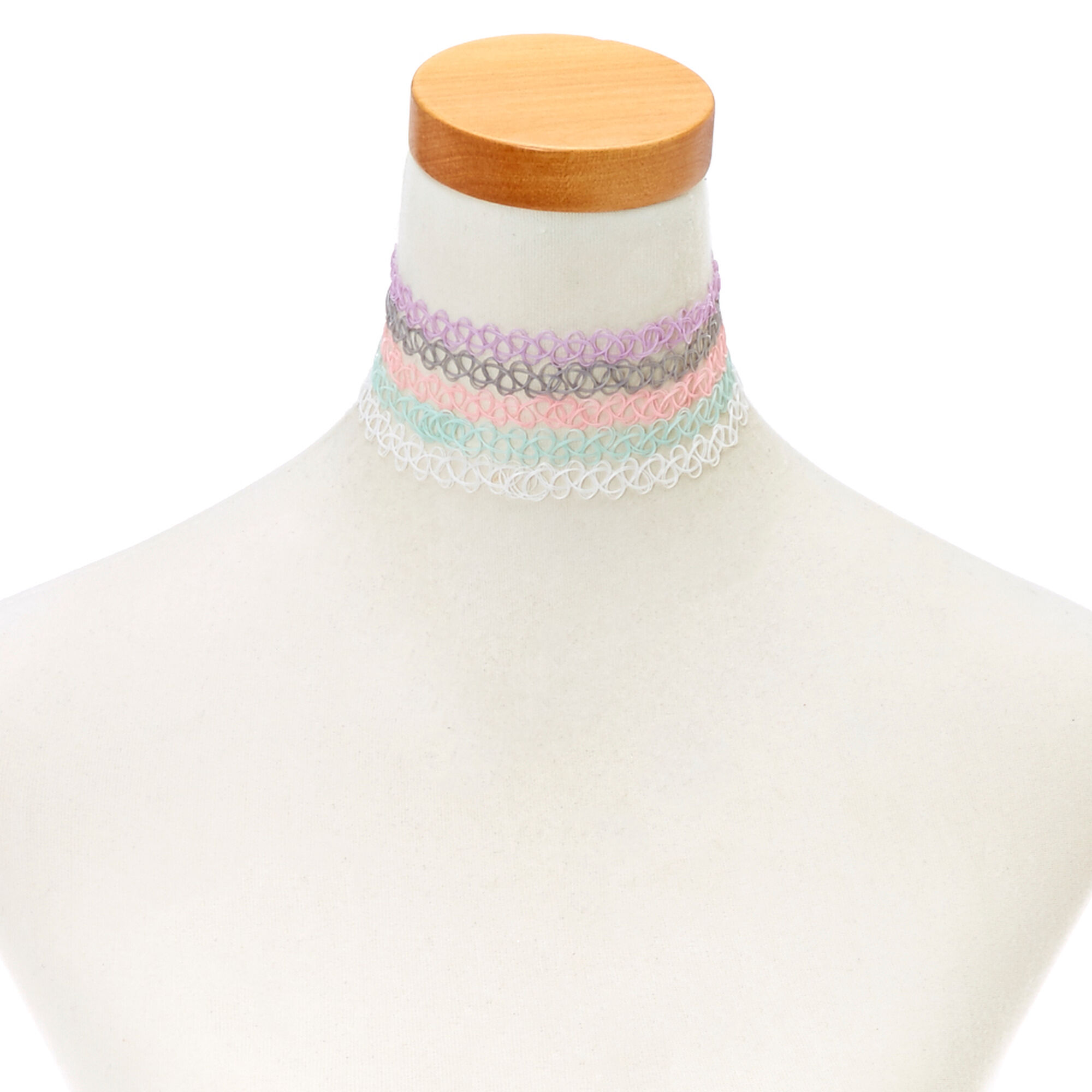 View Claires Pastel Tattoo Choker Necklaces 5 Pack information