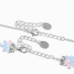 Pink &amp; Blue Flower Choker Necklaces - 2 Pack,