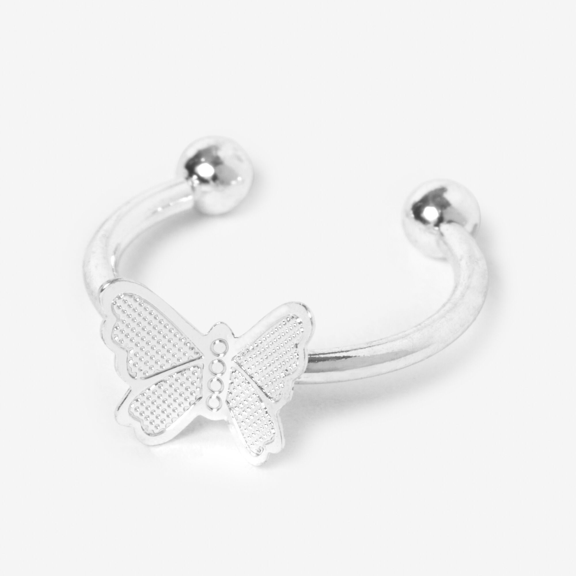 View Claires Tone Butterfly Toe Ring Silver information
