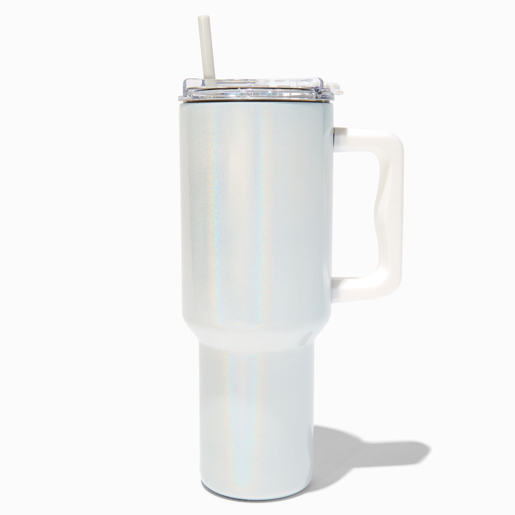White Holographic Stainless Steel Handled Tumbler,