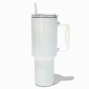 White Holographic Stainless Steel Handled Tumbler,