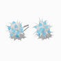 Clous d&#39;oreilles &agrave; pointes style rave bleu clair,