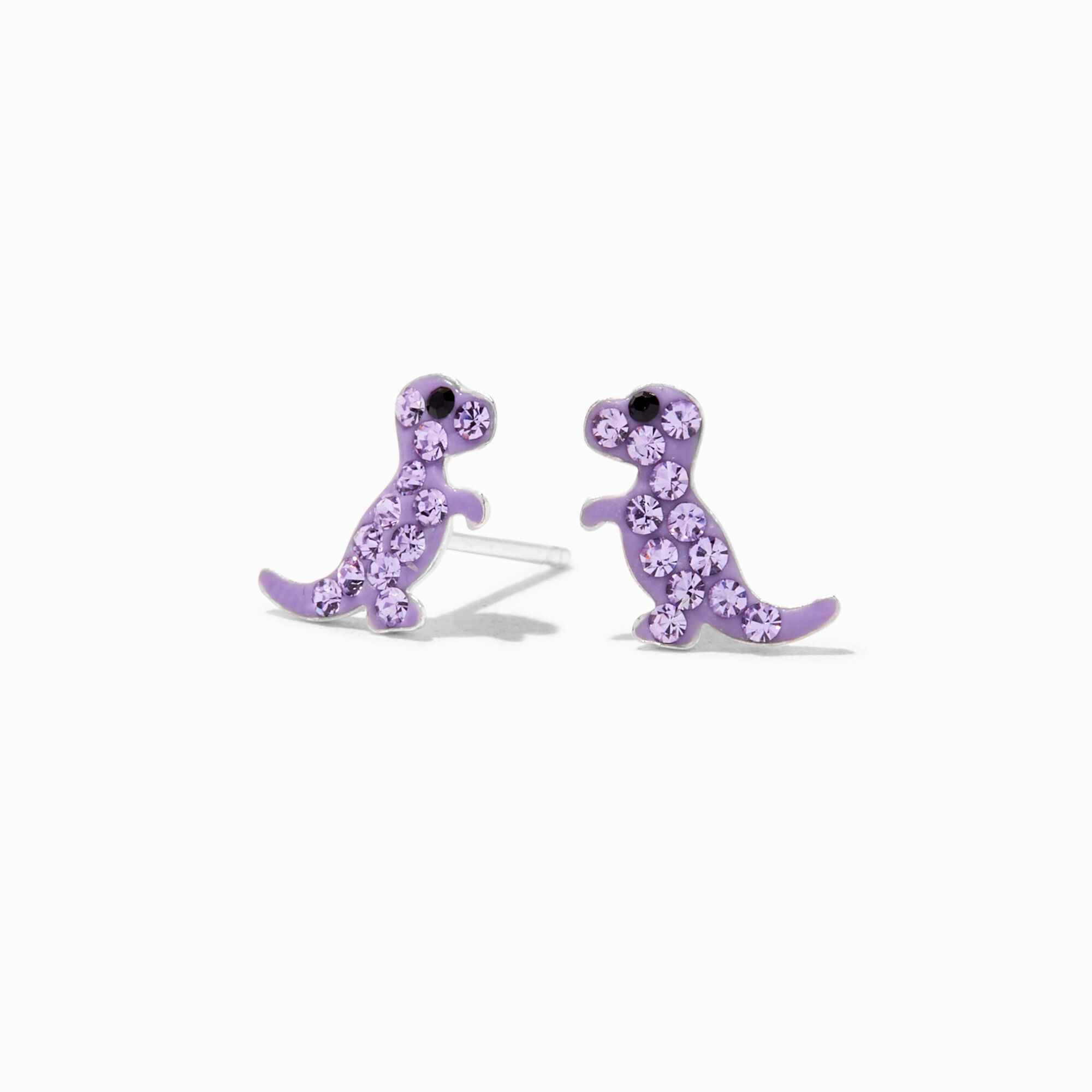 View Claires Purple Dinosaur Stud Earrings Silver information