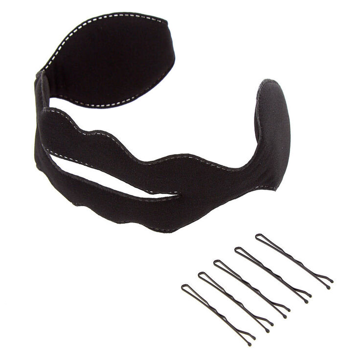 Kit d&rsquo;accessoires pour chignon rouleau avec n&oelig;ud noir,