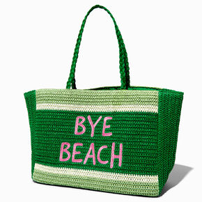 &quot;Bye Beach&quot; Large Woven Tote Bag,