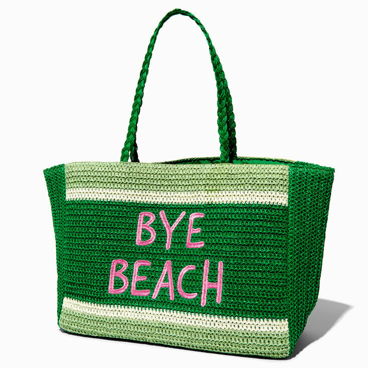 "Bye Beach" Large Woven Tote Bag