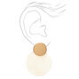 Gold 2&quot; Shell Disc Drop Earrings,