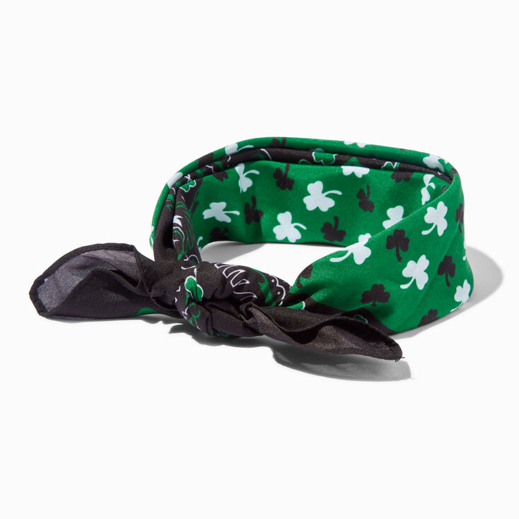 St. Patrick&#39;s Day Green Shamrock Bandana Headwrap,