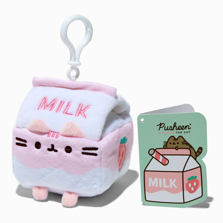 Pusheen® Strawberry Milk Plush Bag Clip | Claire's US